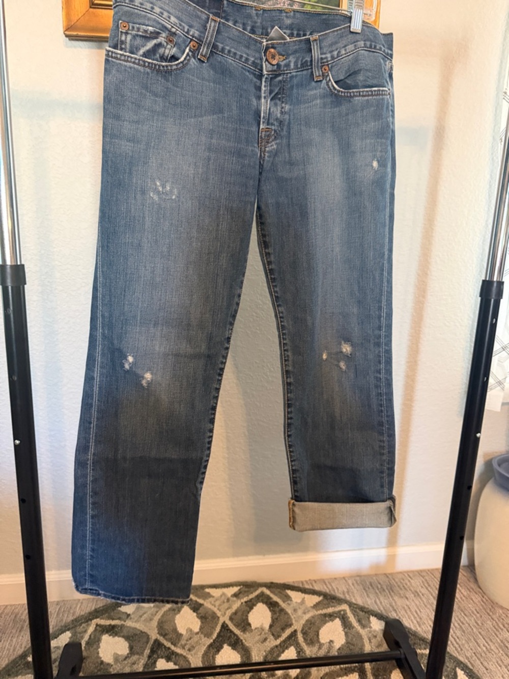 Lucky Brand Light Blue Denim Jeans with Gold Stitching